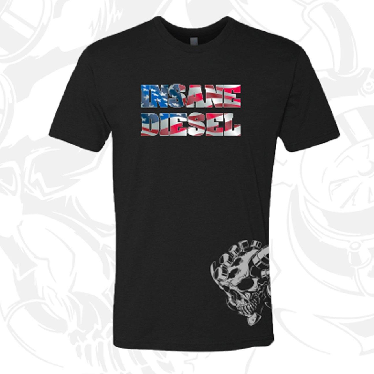 Insane Diesel T-Shirt - Flag and Skull