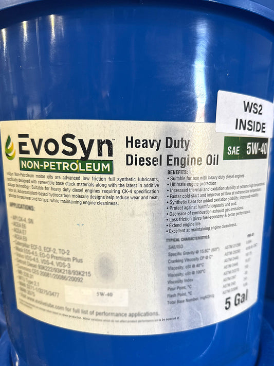 EvoSyn Non-Petroleum 5W-40 Heavy Duty Diesel Engine Oil